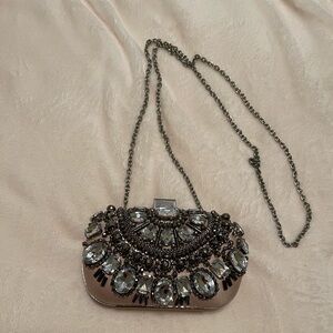 Vintage Aldo satin bejeweled champagne colored bag